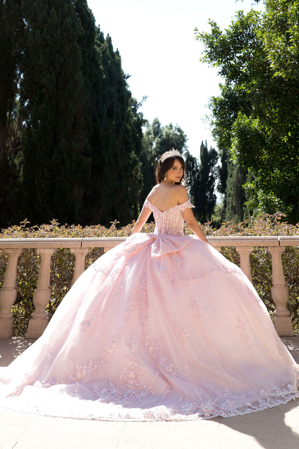 Off Shoulder Corset Ball Gown by Bella Princess PQ1060