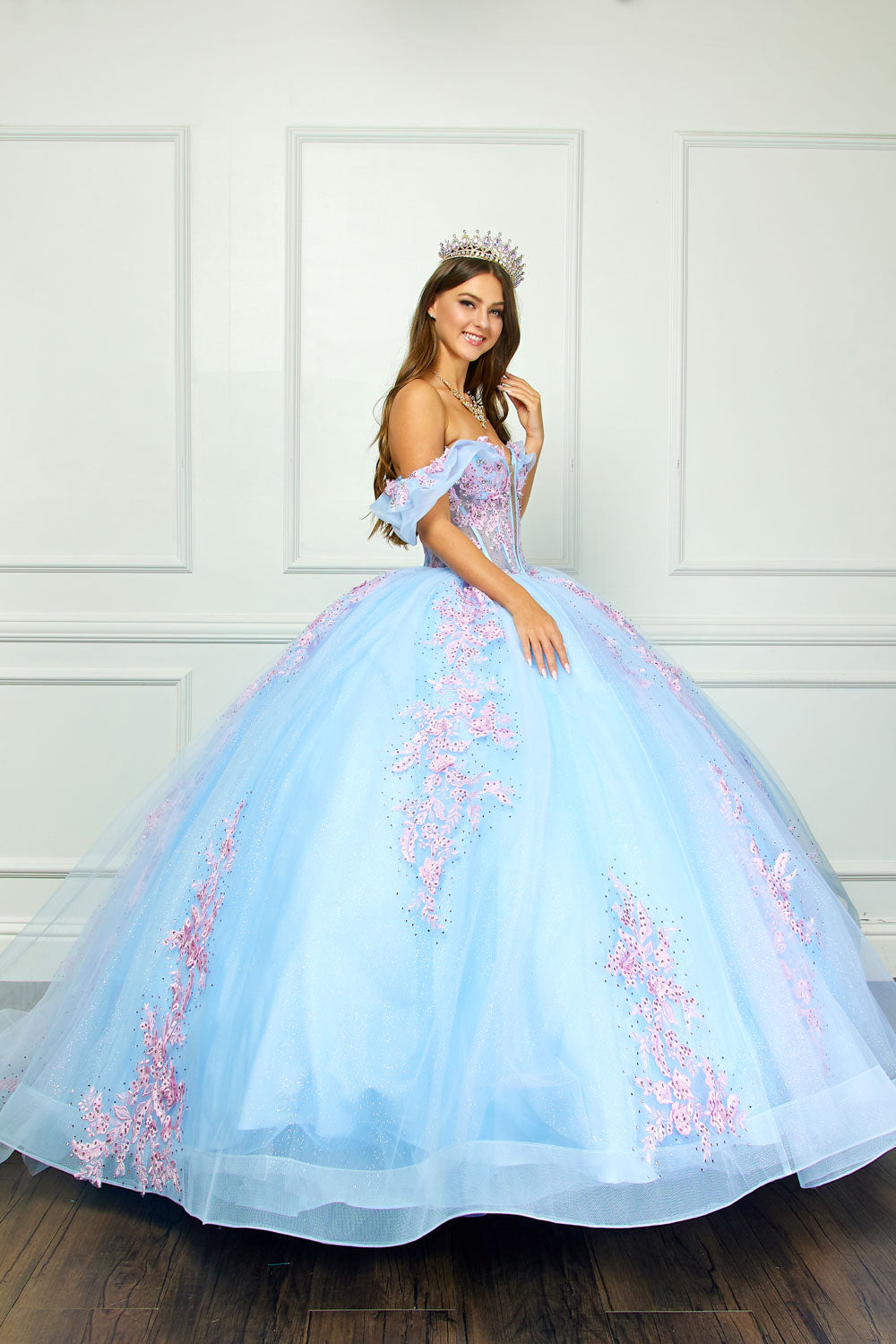 Two Tone Off Shoulder Ball Gown by Bella Princess PQ1067