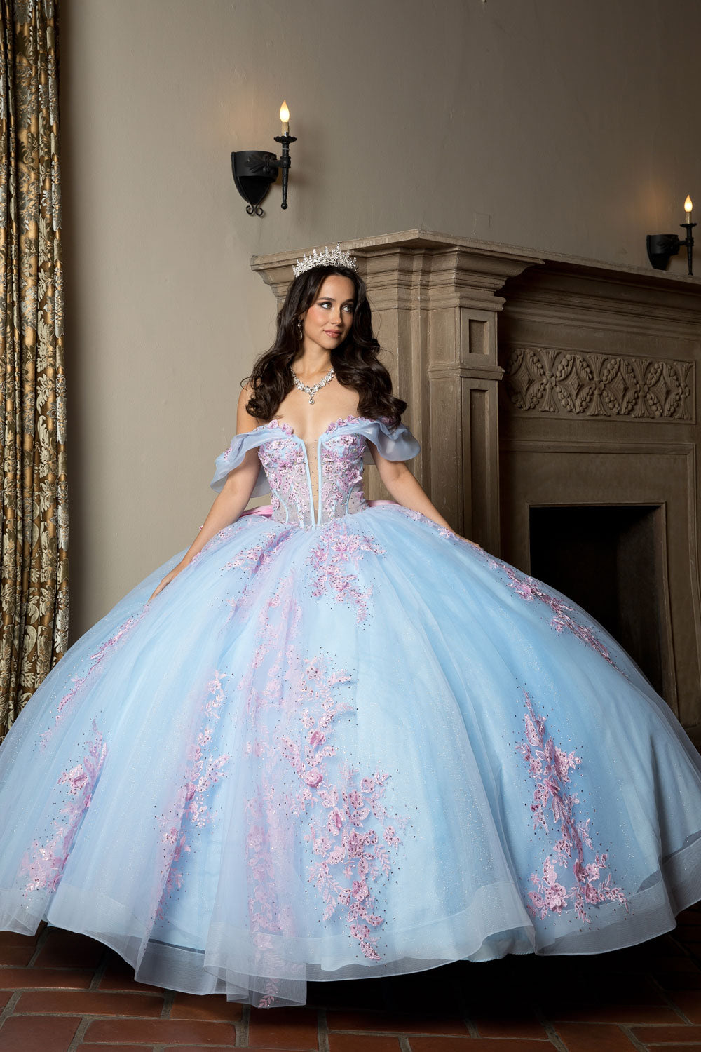Two Tone Off Shoulder Ball Gown by Bella Princess PQ1067