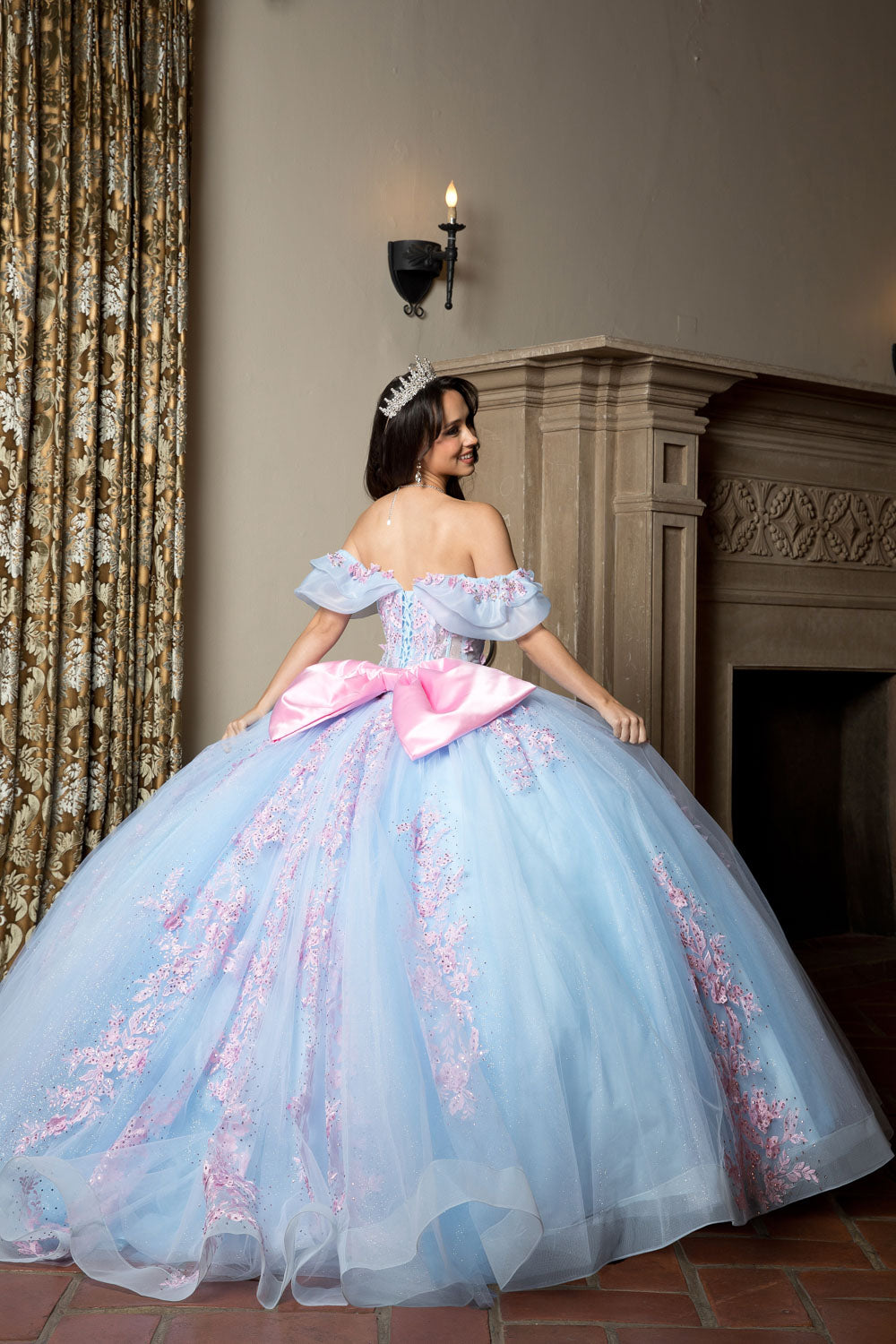 Two Tone Off Shoulder Ball Gown by Bella Princess PQ1067