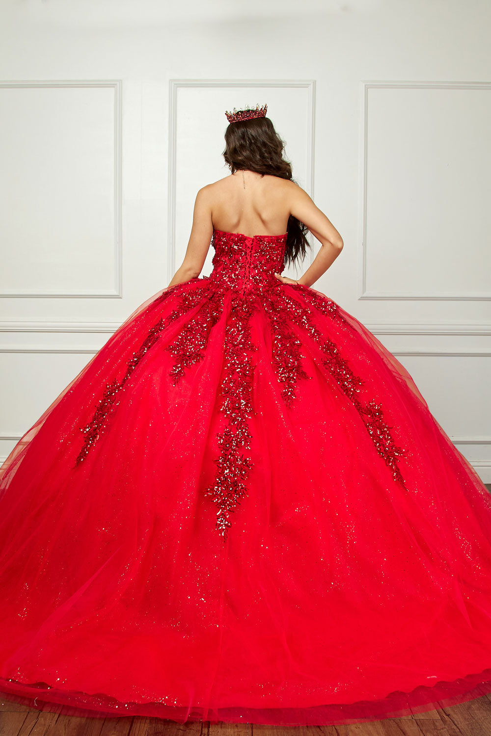 Applique Corset Ball Gown by Bella Princess PQ1070
