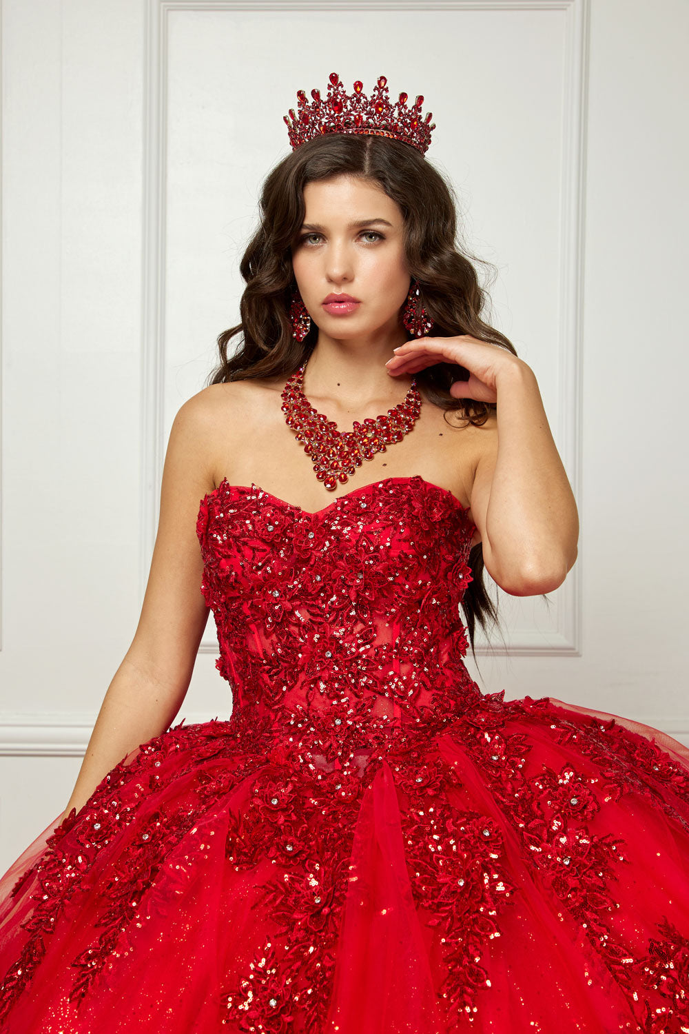 Applique Corset Ball Gown by Bella Princess PQ1070