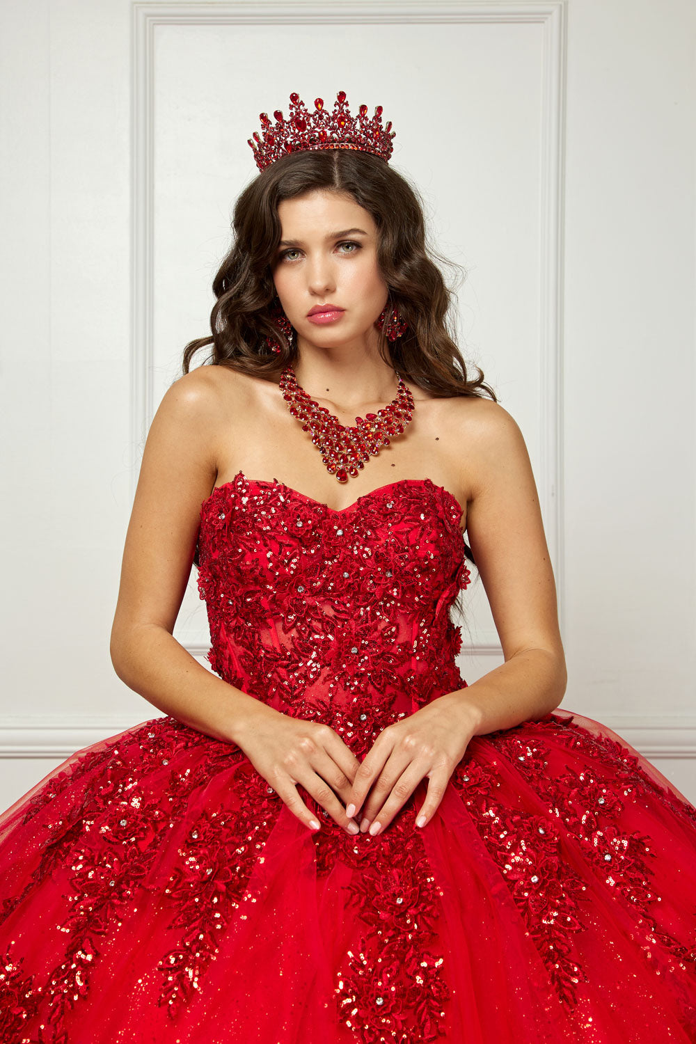 Applique Corset Ball Gown by Bella Princess PQ1070