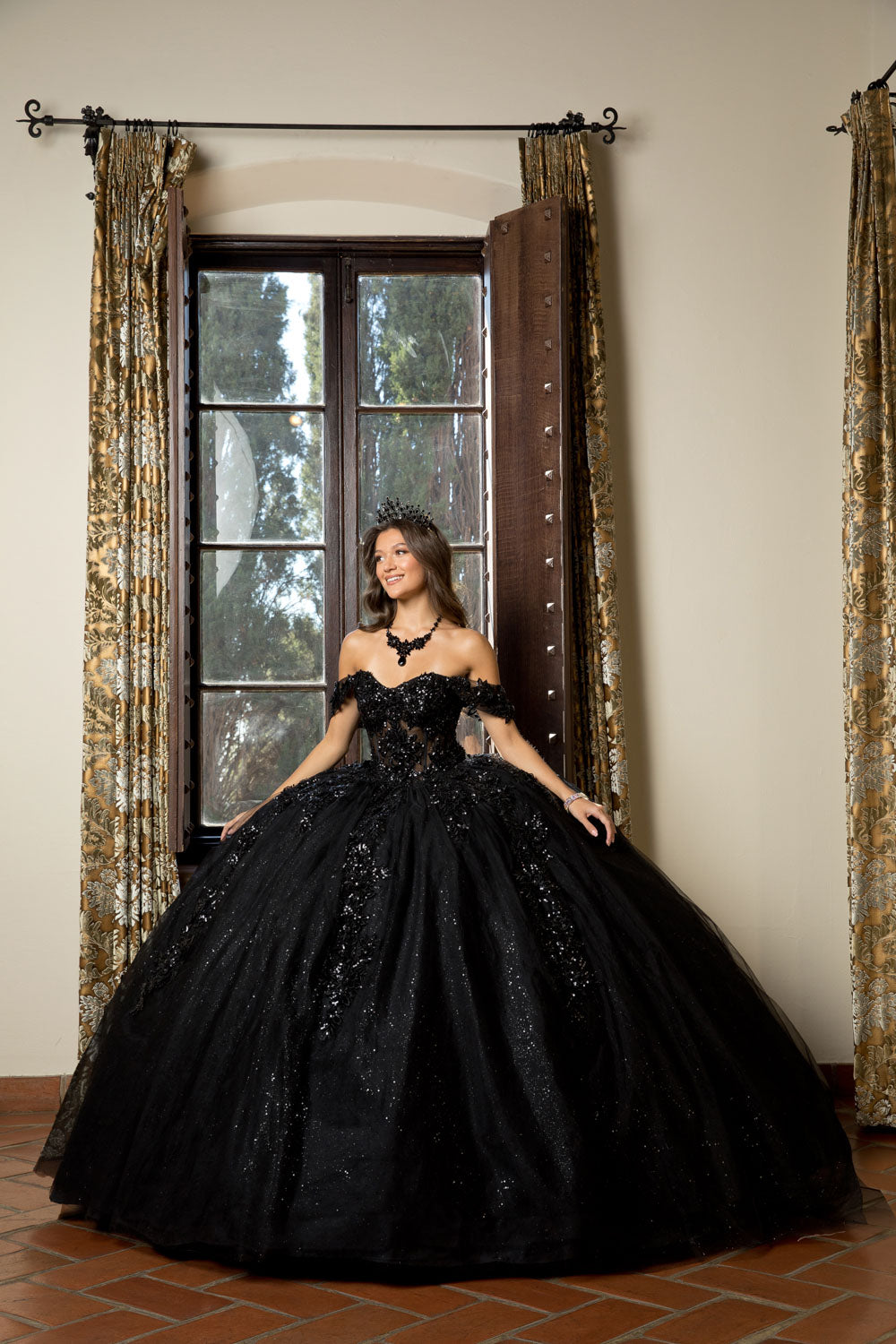 Applique Corset Ball Gown by Bella Princess PQ1070