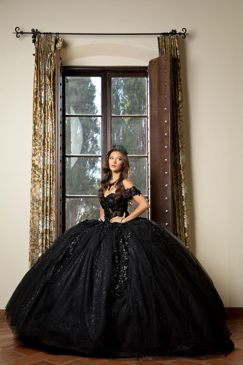 Applique Corset Ball Gown by Bella Princess PQ1070
