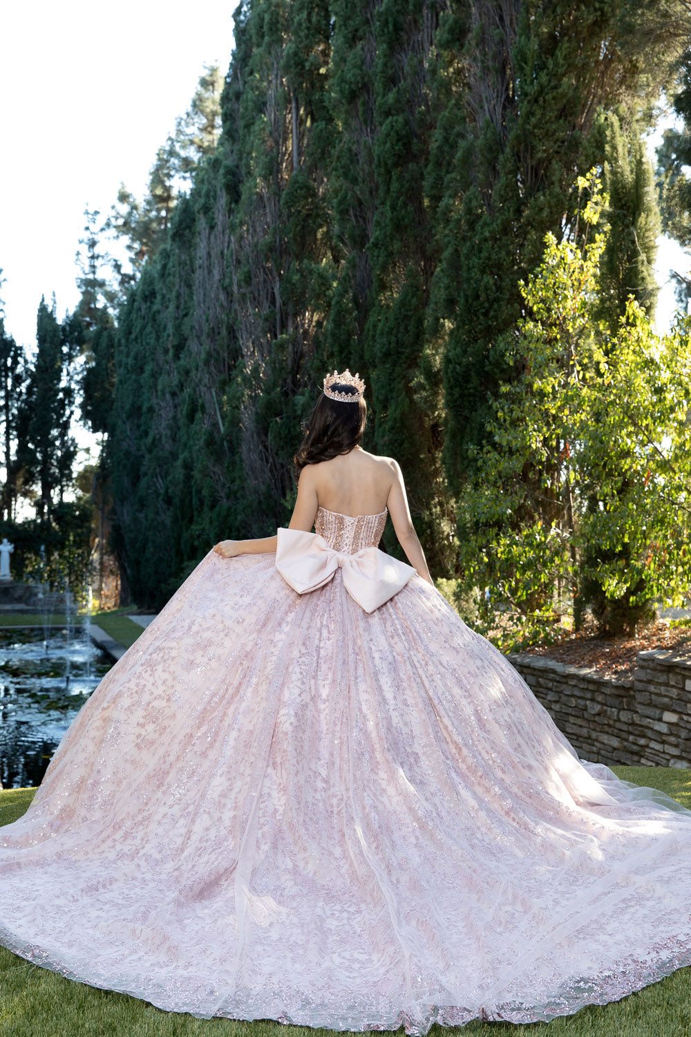 Strapless Bow Ball Gown by Bella Princess PQ1080