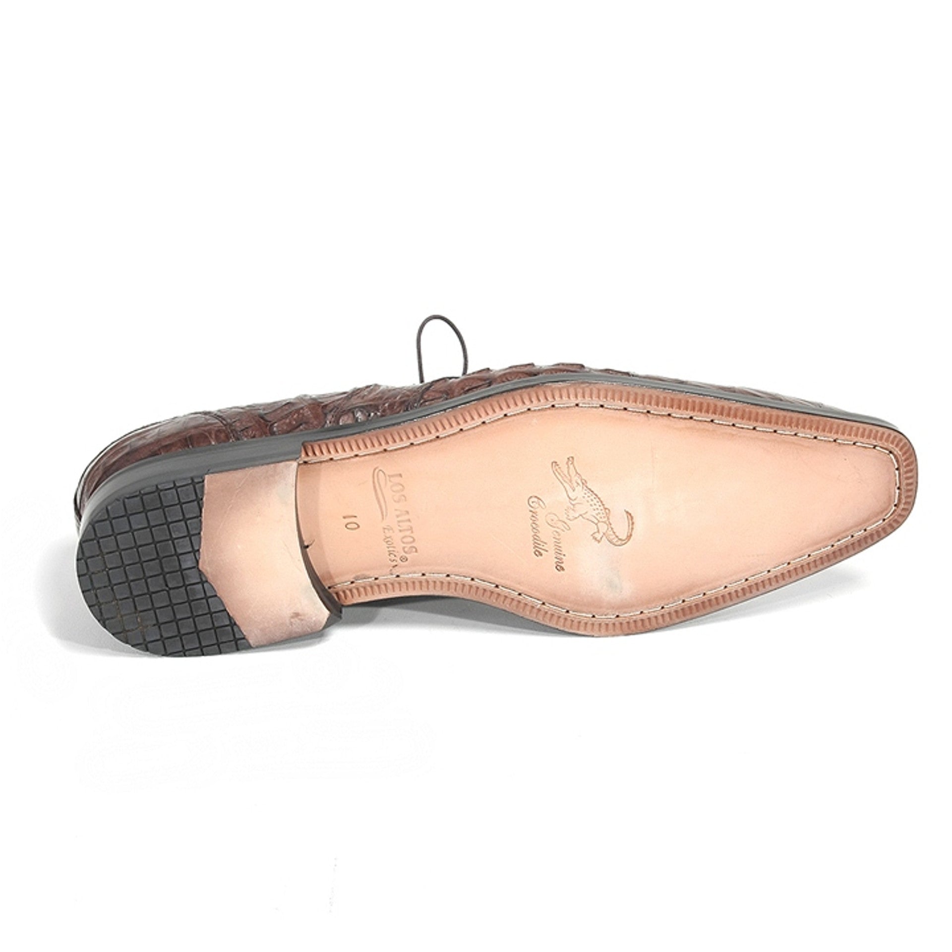 Los Altos Brown Crocodile Belly Shoes