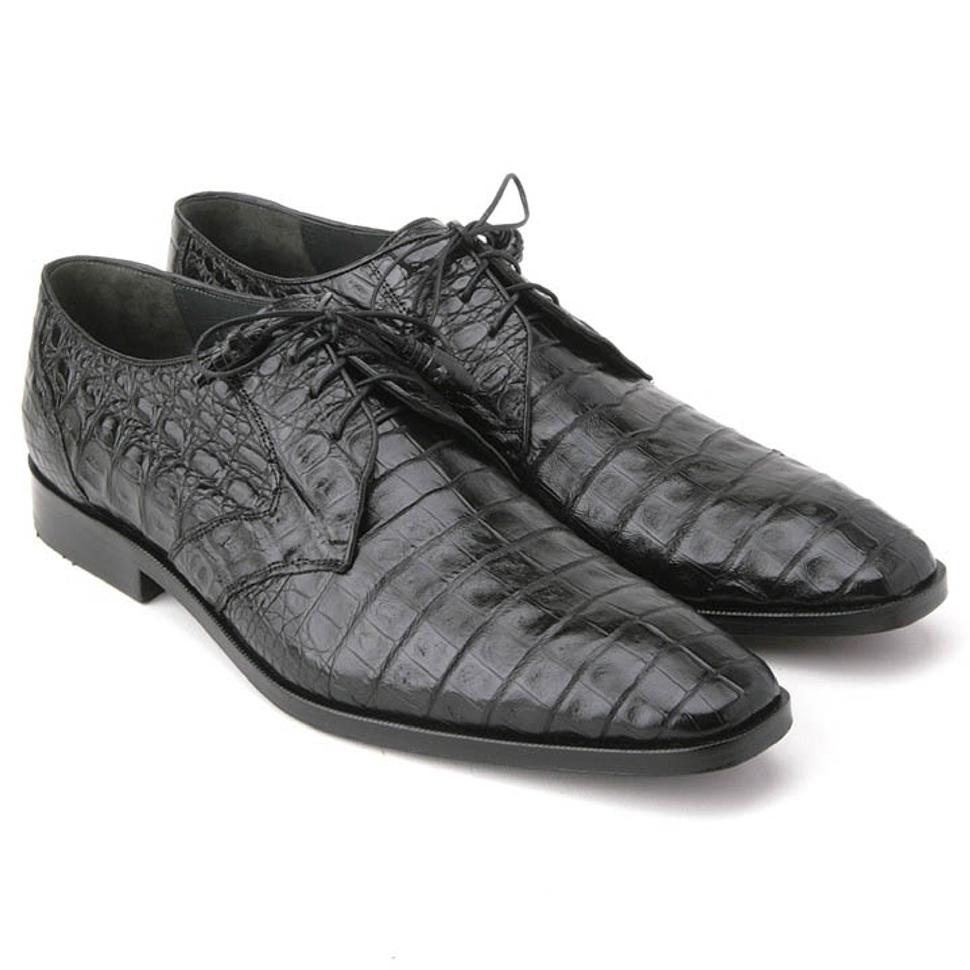 Los Altos Black Crocodile Slip-Ons