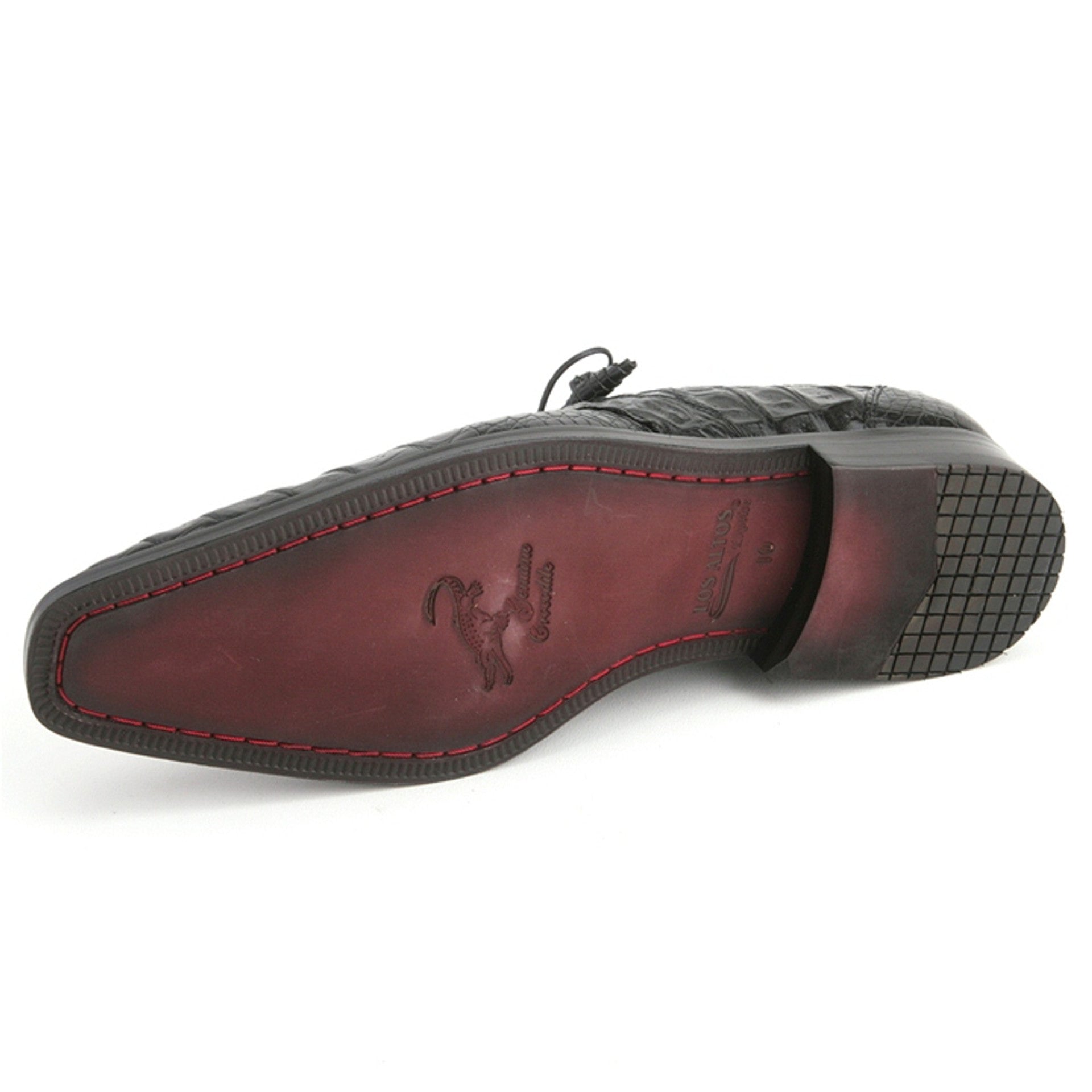Los Altos Black Crocodile Slip-Ons
