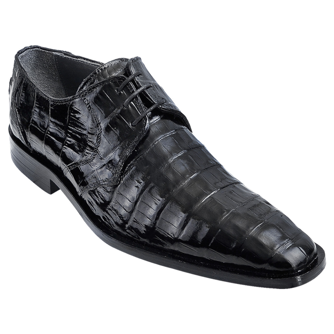 Los Altos Black Crocodile Slip-Ons