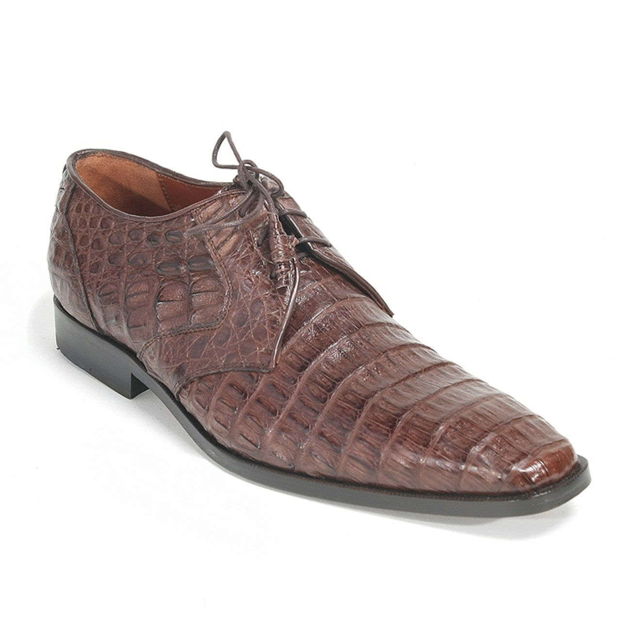 Los Altos Brown Crocodile Belly Shoes