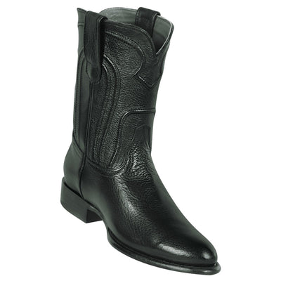 Belmont Black Leather Roper Boots by Los Altos