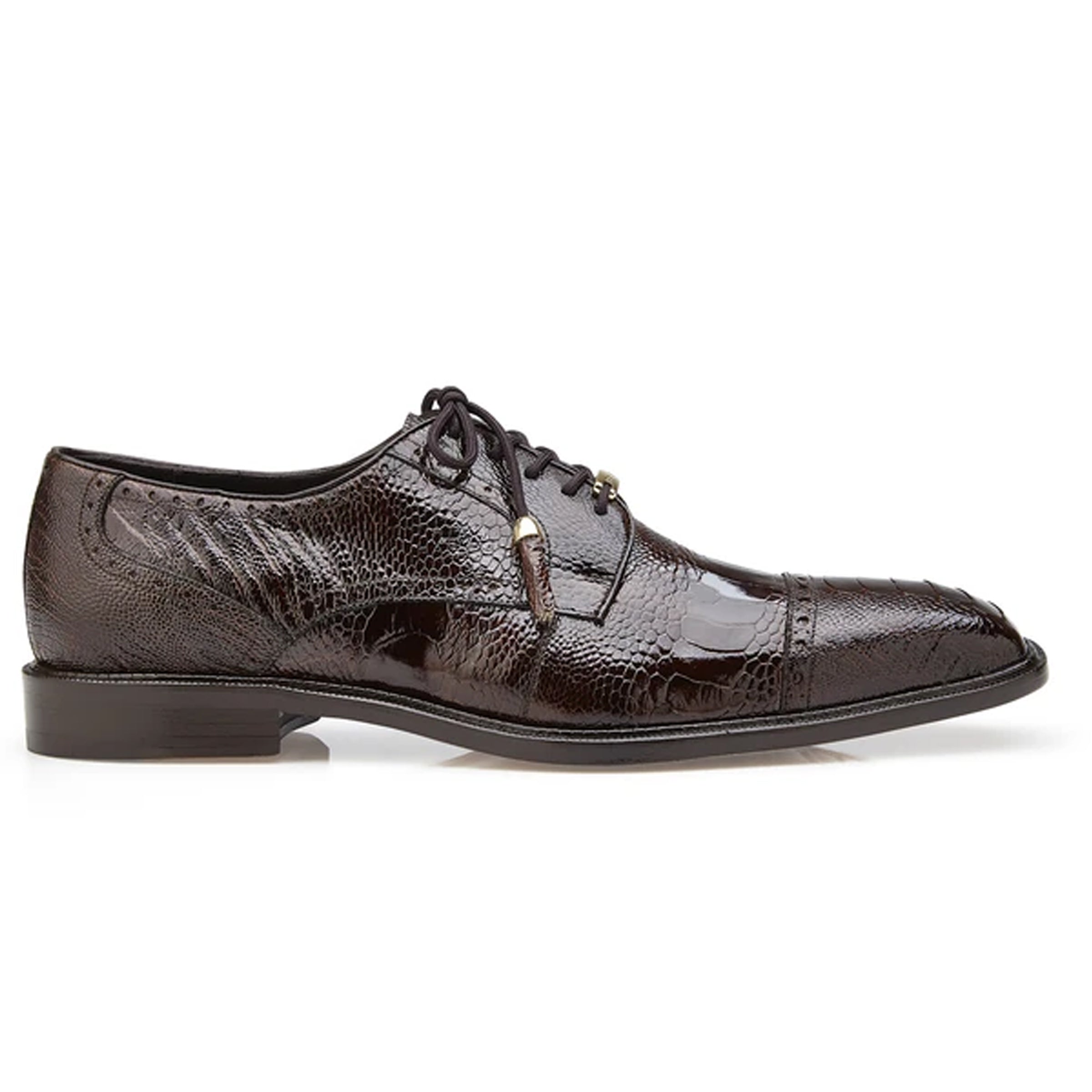Belvedere Batta Ostrich Cap Toe Derby Olive