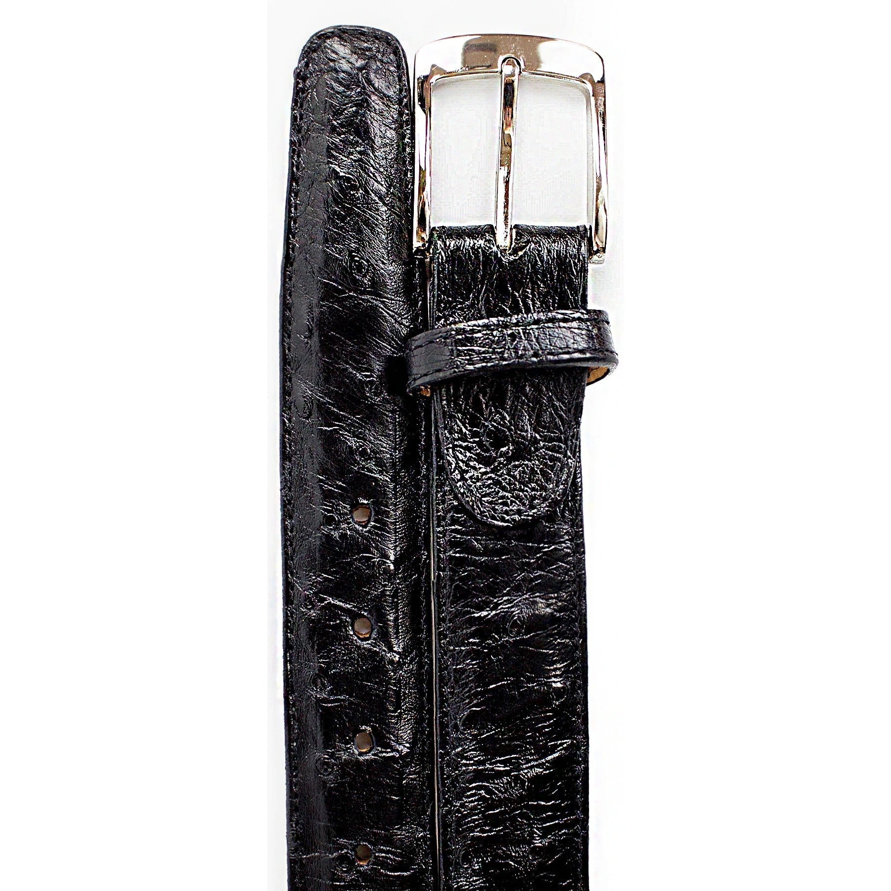 Belvedere Grey Ostrich Quill Dress Belt for Men