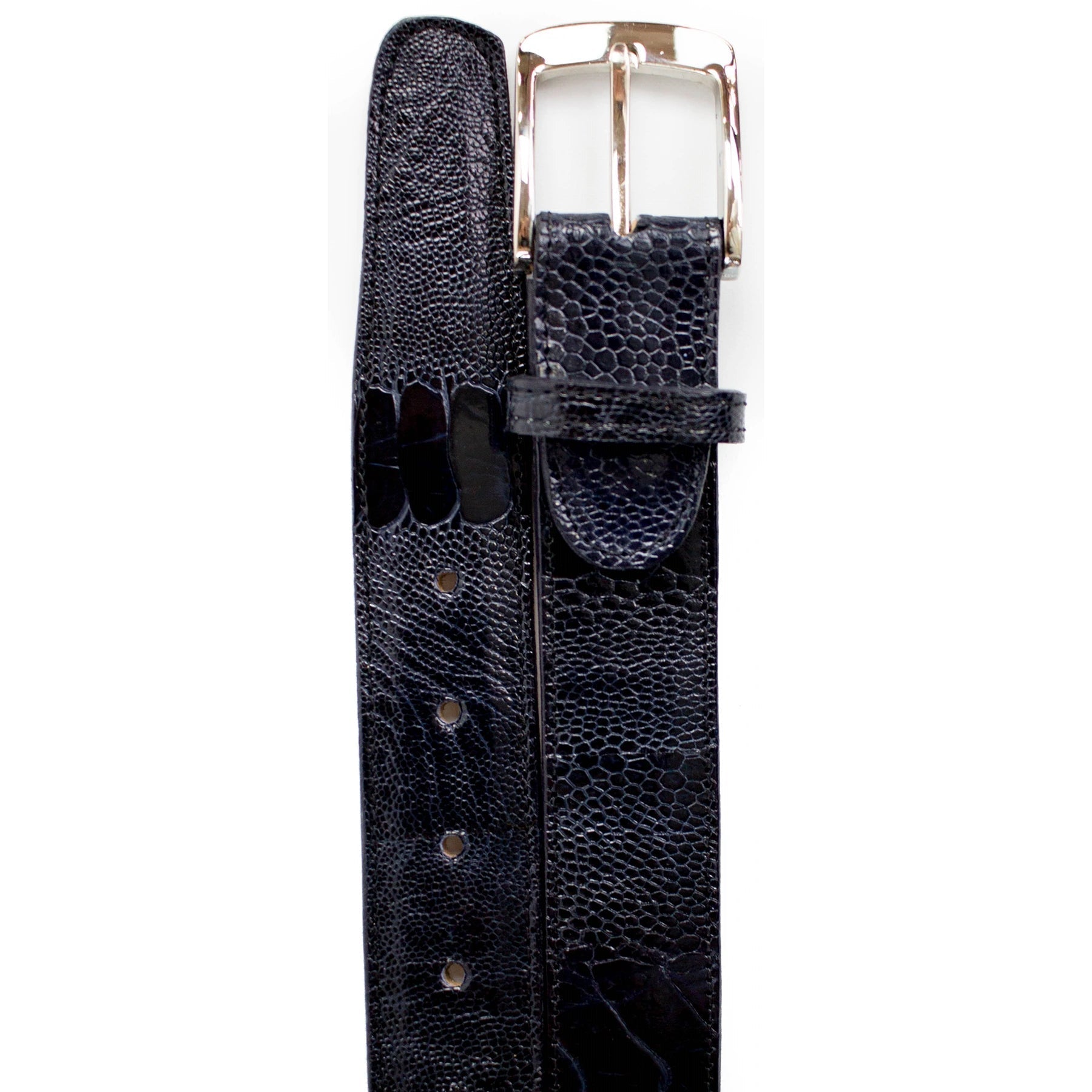 Belvedere Ostrich Leg Dress Belt-Dark Burgundy