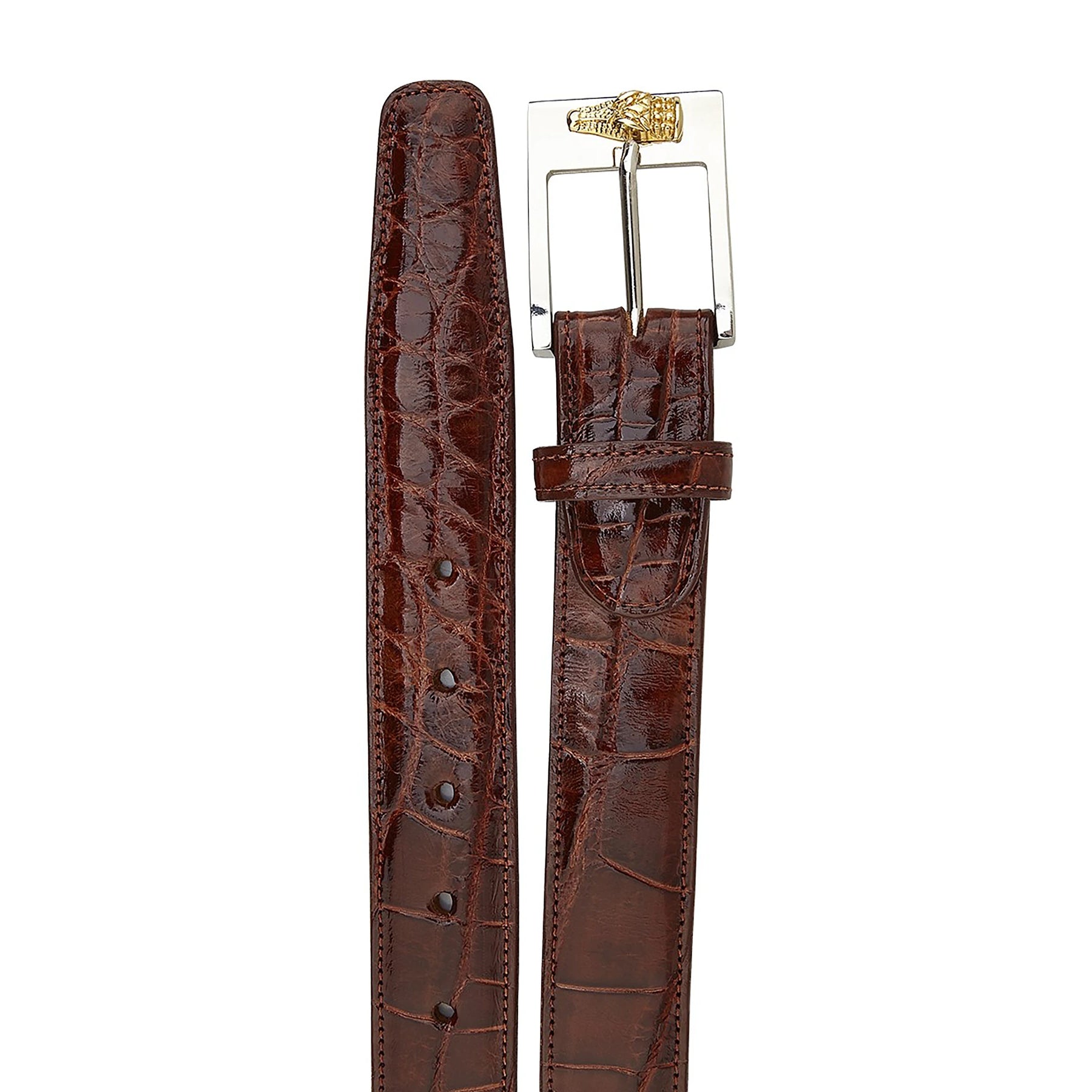Belvedere Navy Alligator Dress Belt for Men