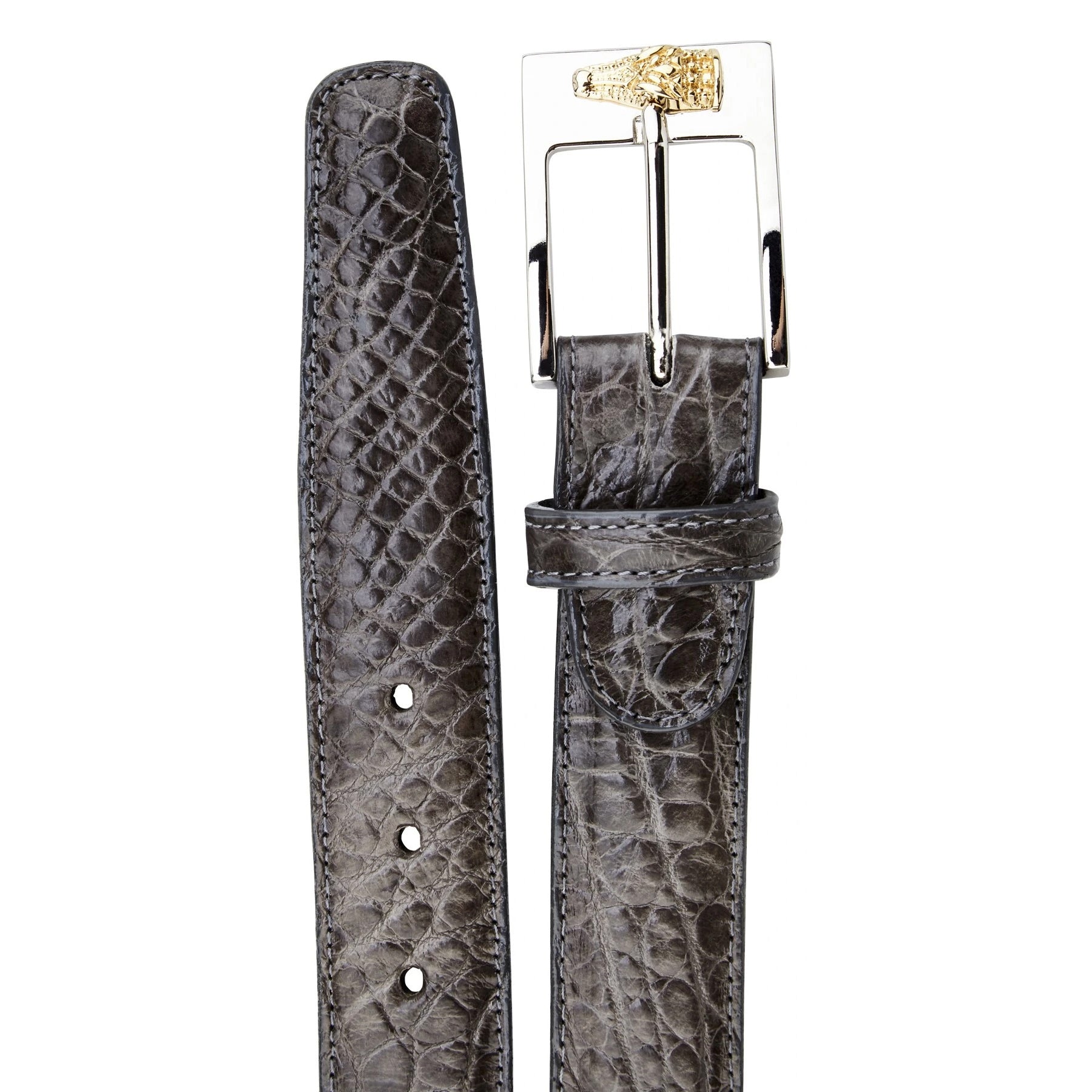 Belvedere Navy Alligator Dress Belt for Men