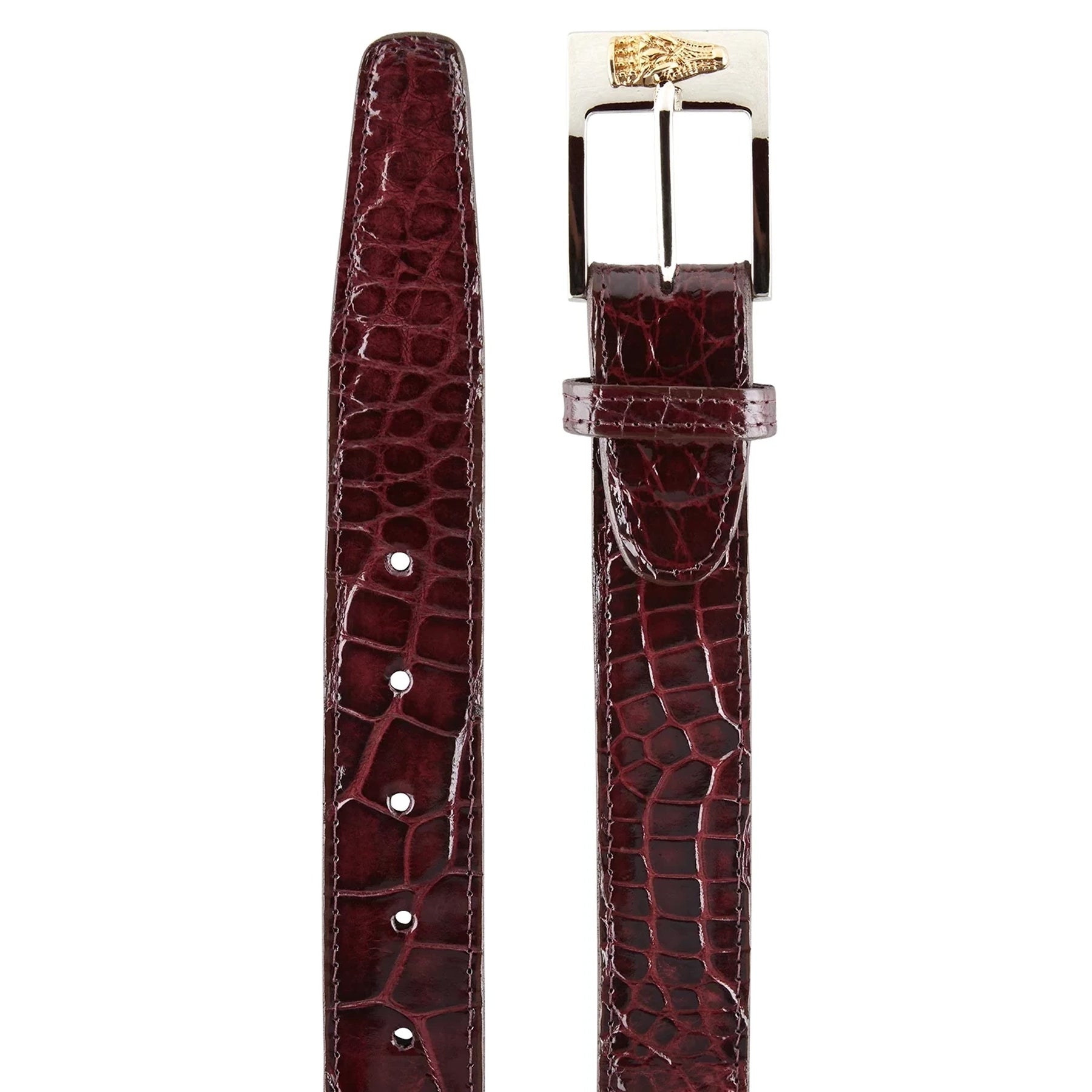 Belvedere Navy Alligator Dress Belt for Men