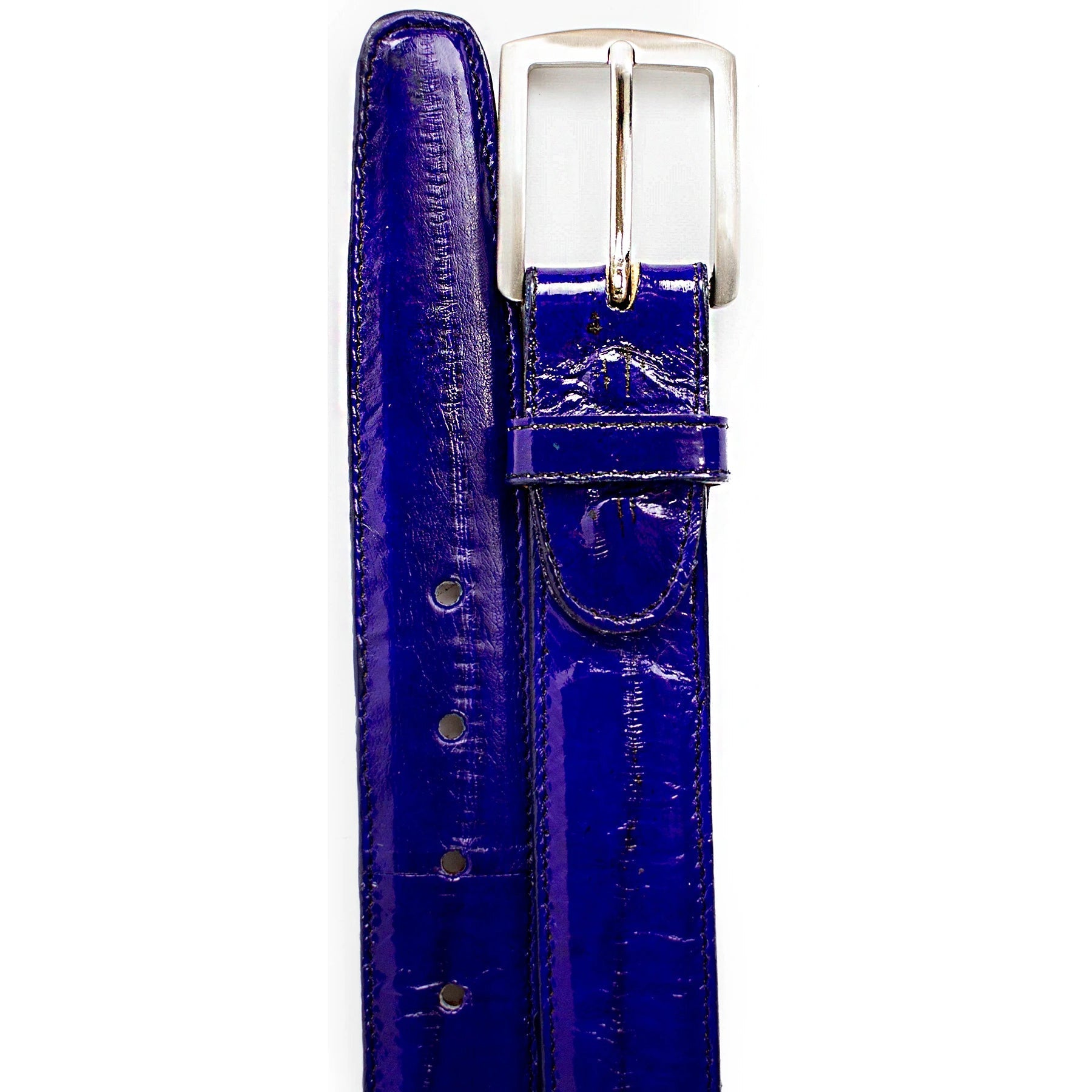 Belvedere Eel Skin Belt - Camel