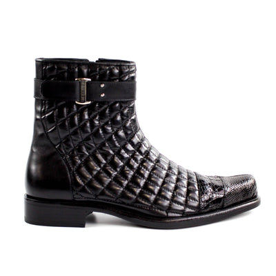 Belvedere Libero Brown Quilted Caiman Boot