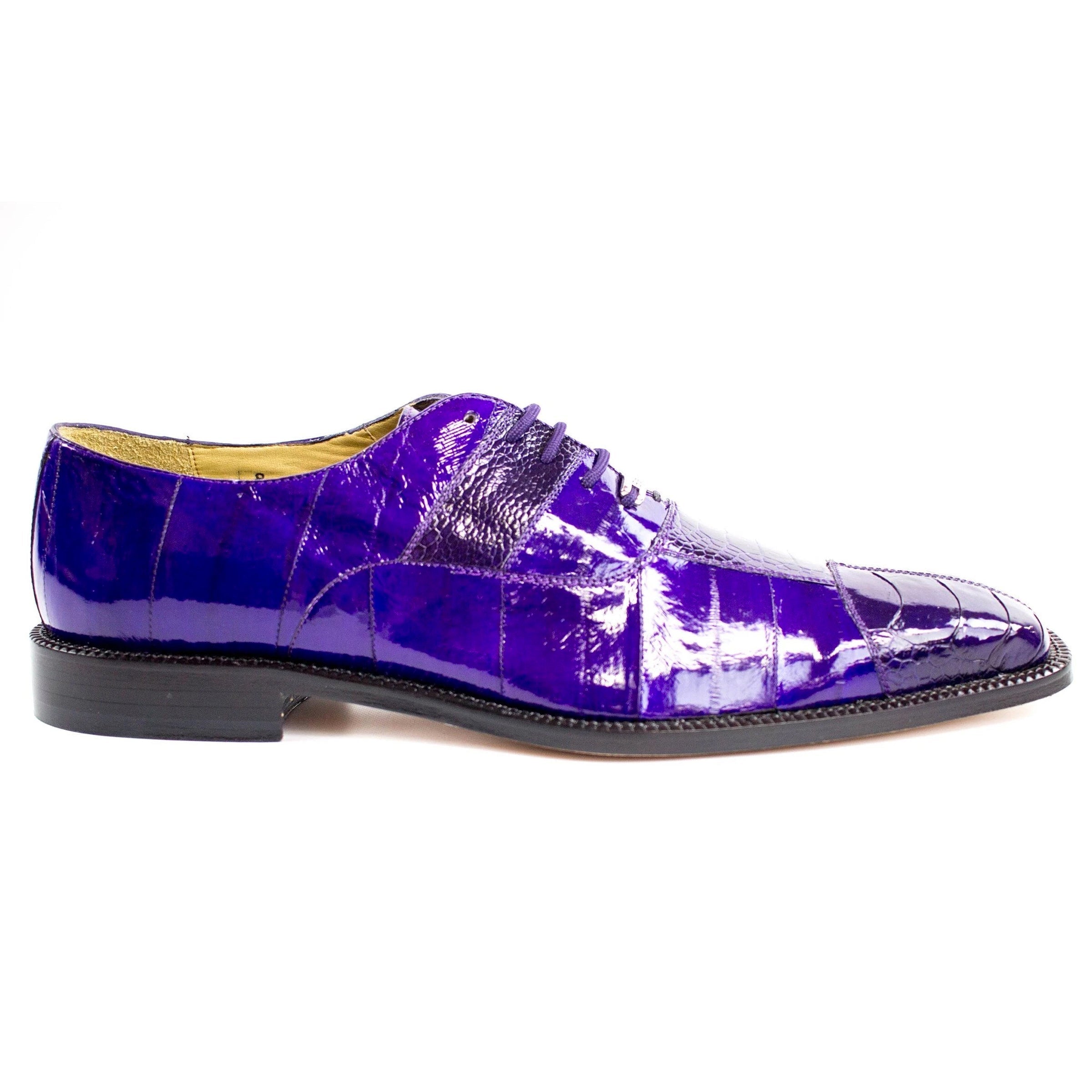 Belvedere Mare Eel & Ostrich Cap Toe Dress Shoe