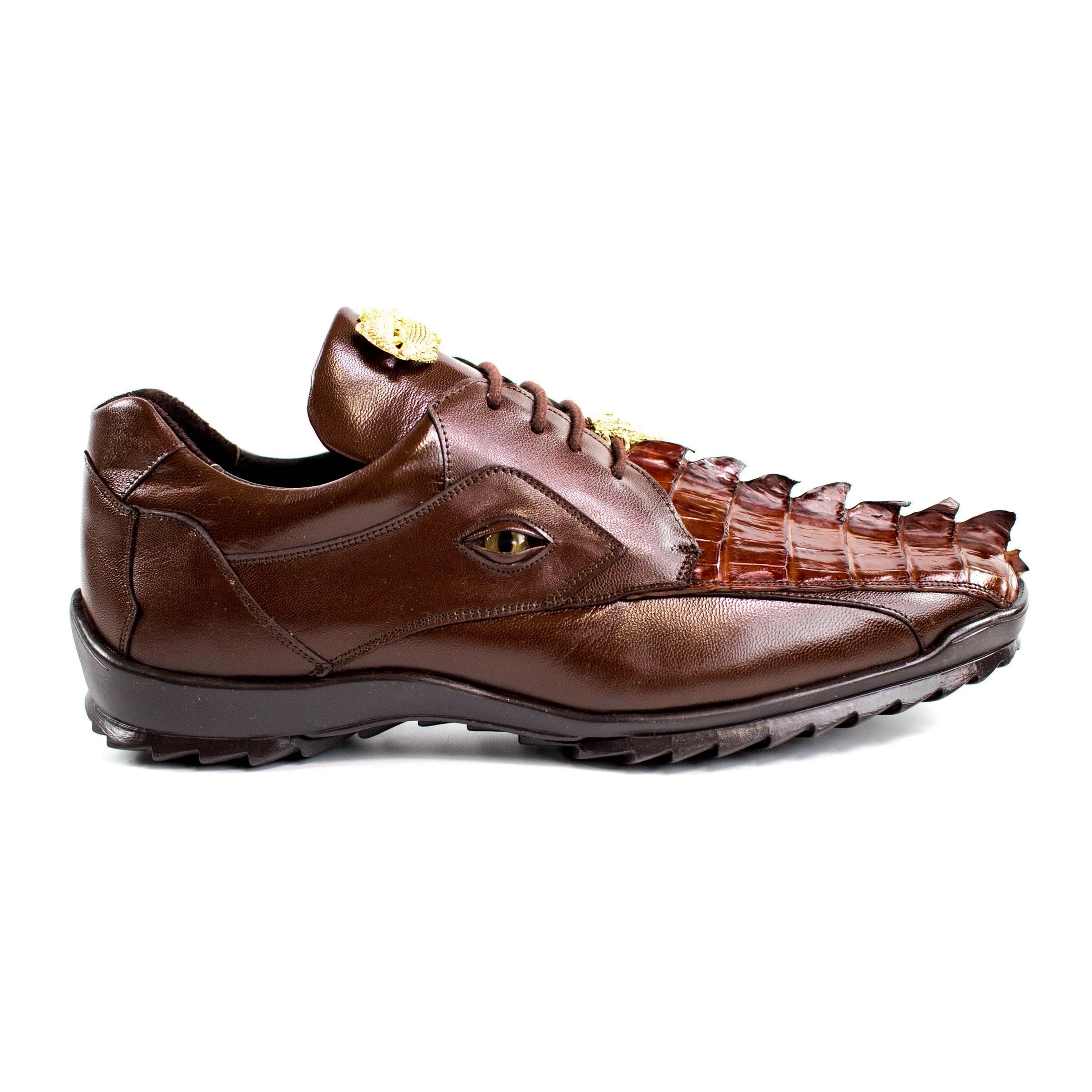 Belvedere Vasco Crocodile Sneaker in Brown