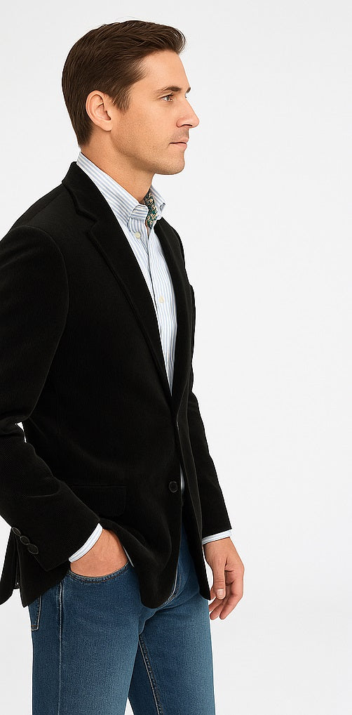 Big And Tall Men's Black Men's blazer Clearance Cheap Priced Velvet ~ velour Men's blazer Jacket / Sport Coat