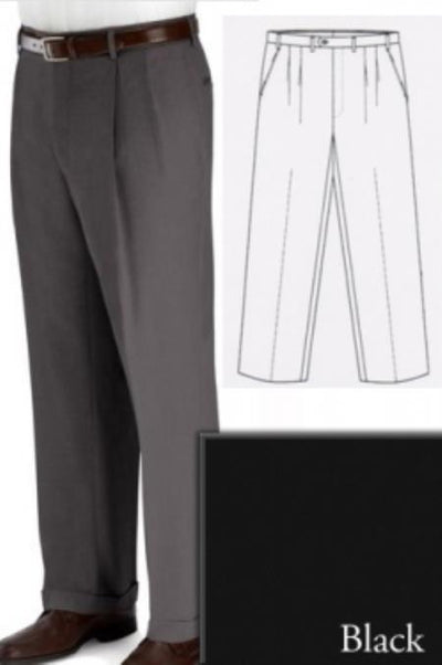 Black Welt Pockets Big and Tall Dress Slacks For Men