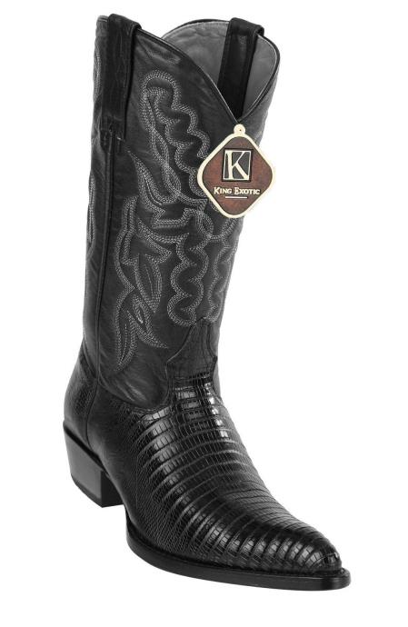 Men's Western Black J Toe Style King Exotic Cowboy Style By los altos Boots botas For Sale Teju Lizard Cowboy Dress Cowboy Boot Cheap Priced For Sale Online