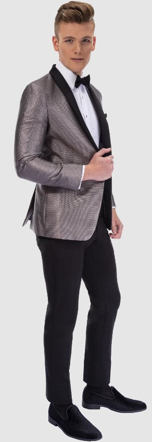 Slim Fit Black Tuxedo w/Satin Shawl Lapel