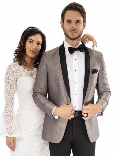 Slim Fit Black Tuxedo w/Satin Shawl Lapel