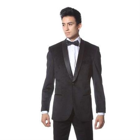 Men's Black Dinner Jacket Velvet ~ velour Tuxedo