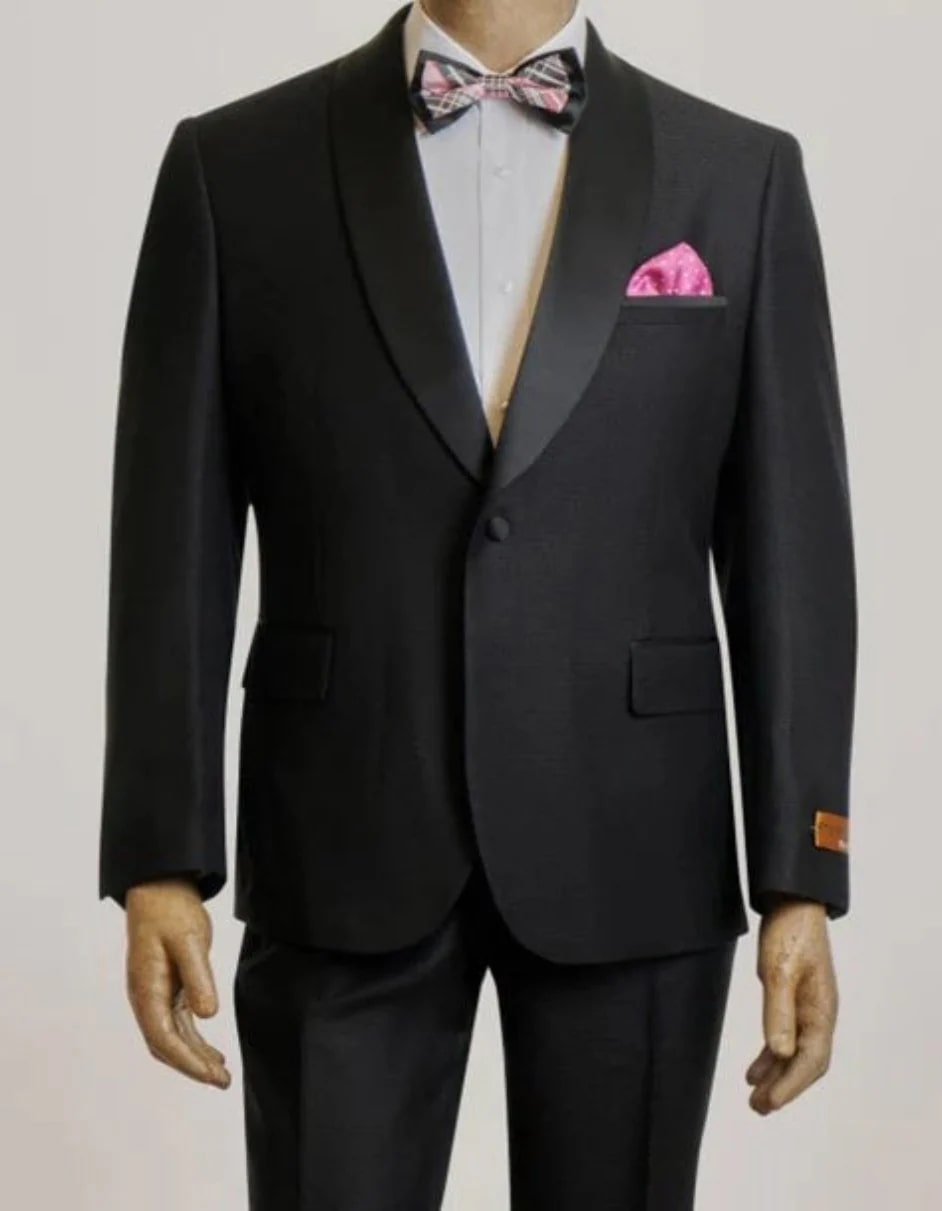 Modern Black Peak Lapel 3 Piece Suit