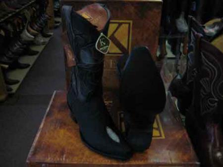 King Exotic Boots Black Genuine Stingray mantarraya skin Snip Toe Western Cowboy Dress Cowboy Botas de mantarraya - Mantarraya boots Online Cheap Priced For Sale Online EE+
