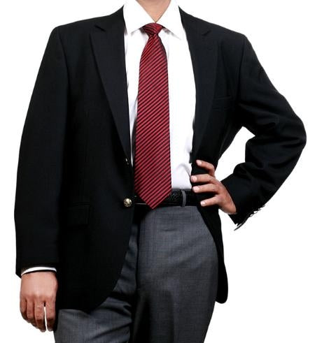 Black Two Button Classic Dress Blazer Jacket