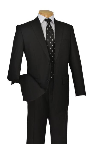 Black 2 Button Italian Cut Men's Suits 2 Piece