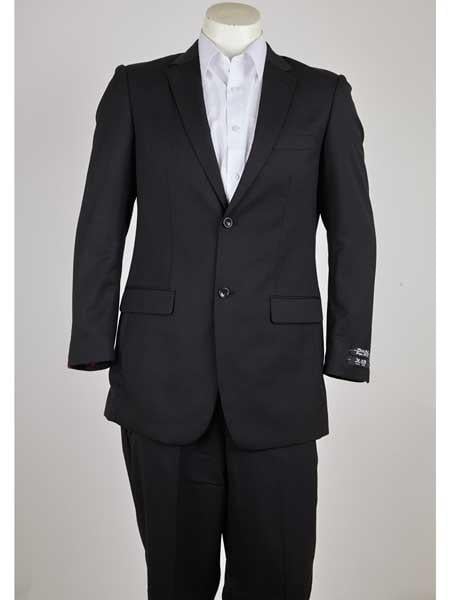Men's Black Pinstripe 2 Button Slim Fit Suit