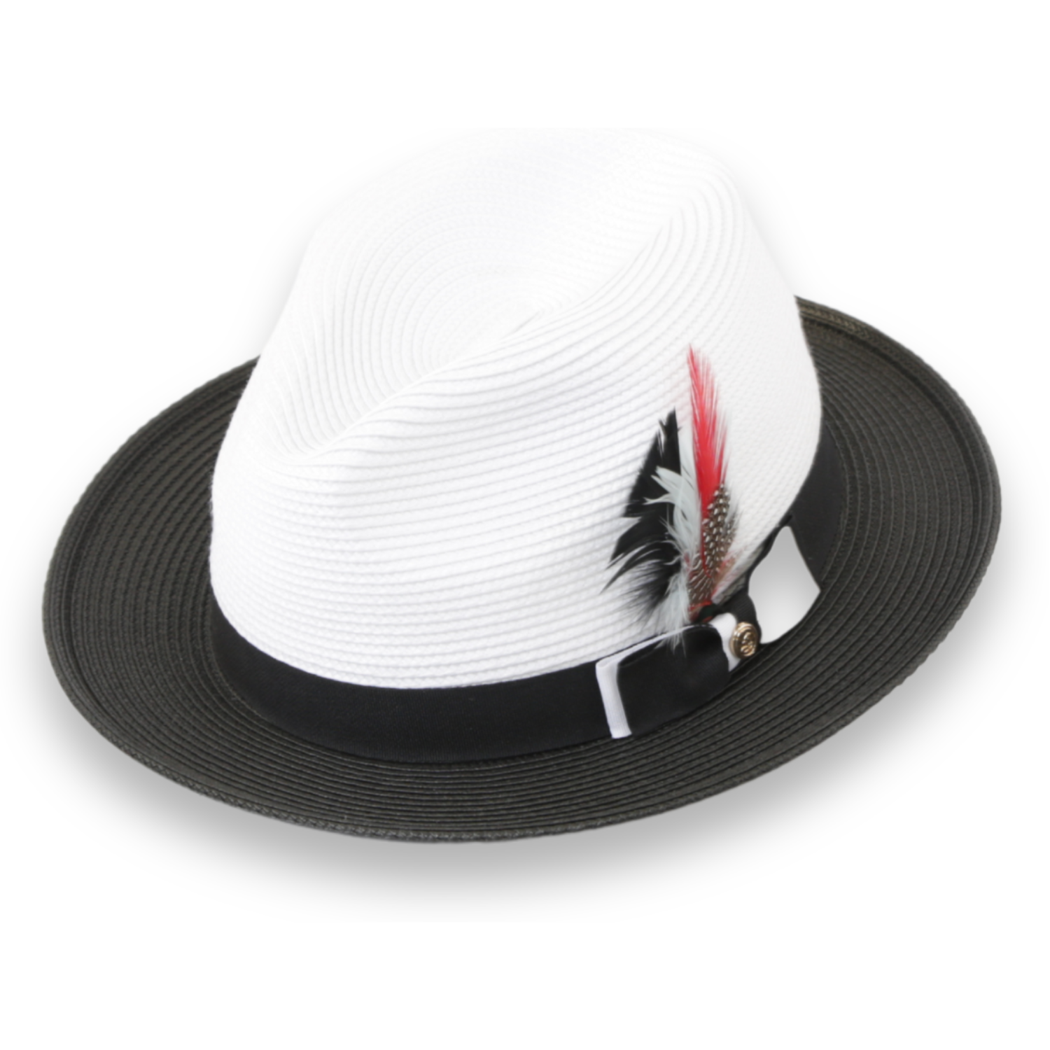 Tapa Two-Tone Black and White Fedora – Men’s Crushable Straw Dress Hat