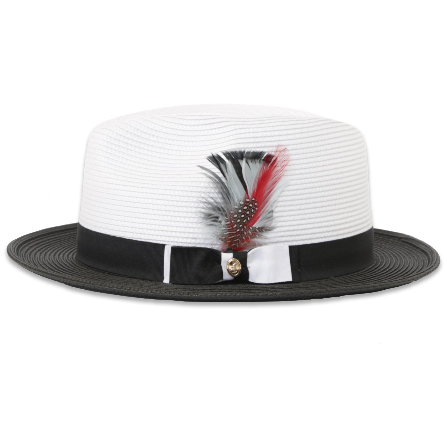 Tapa Two-Tone Black and White Fedora – Men’s Crushable Straw Dress Hat