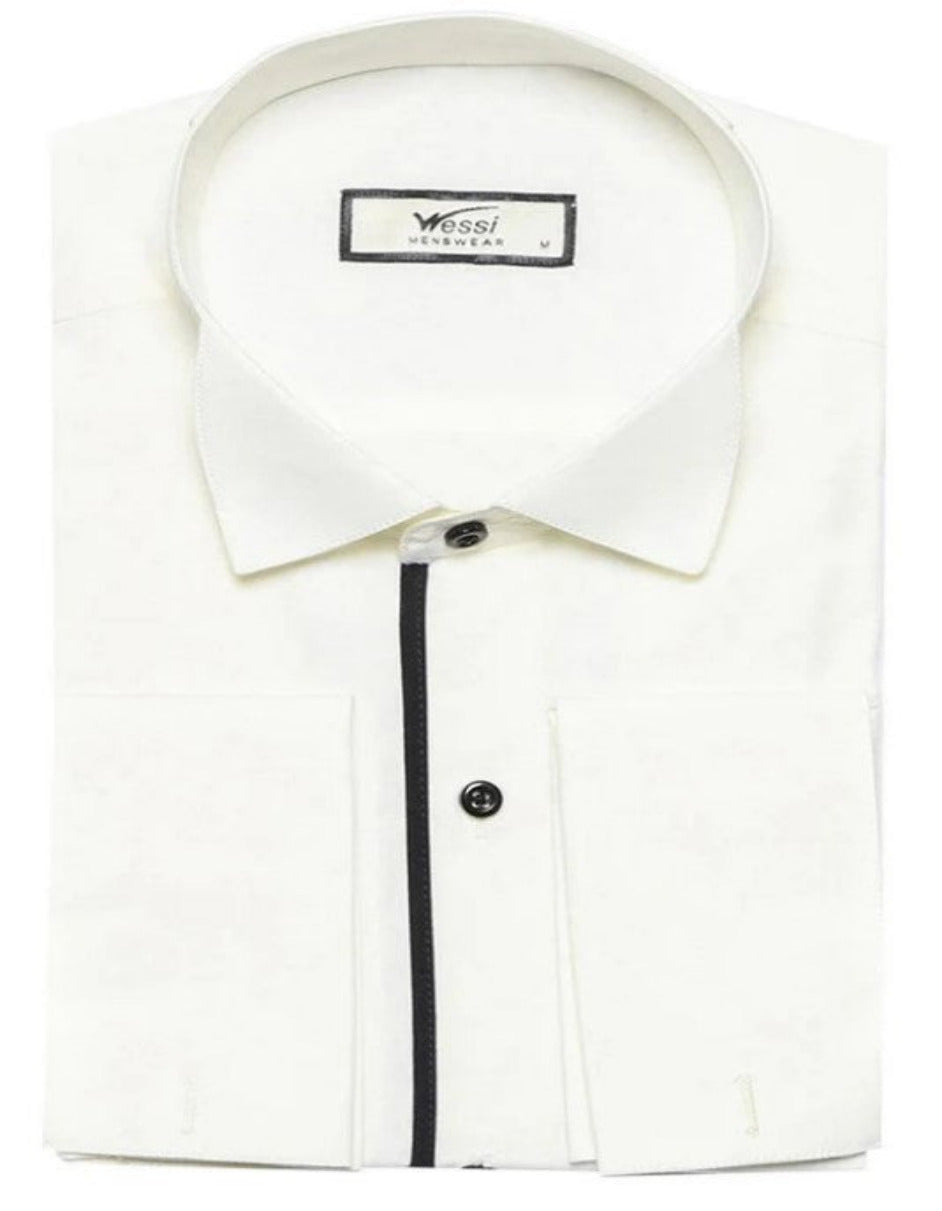 Cream Tuxedo Shirt by Alligator Warehouse