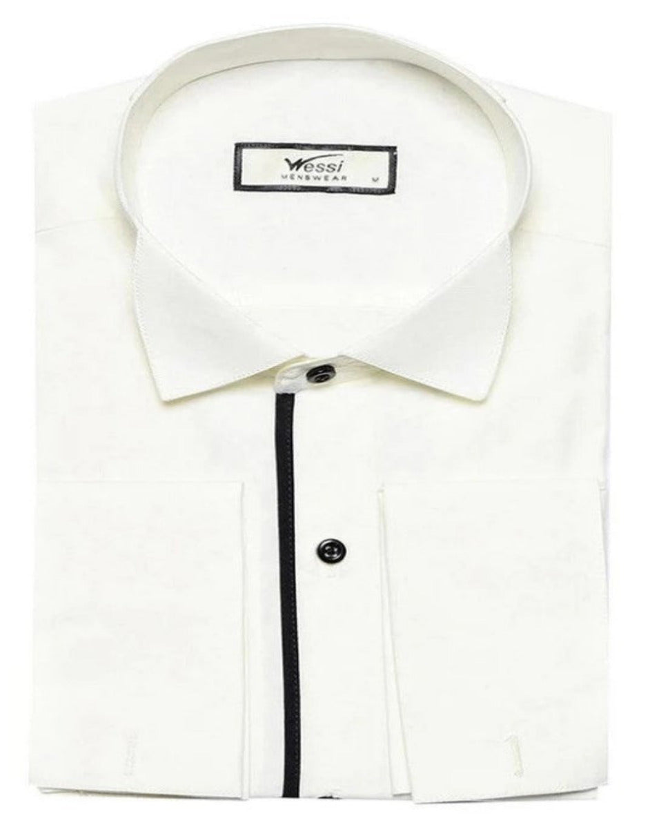 Cream Tuxedo Shirt by Alligator Warehouse