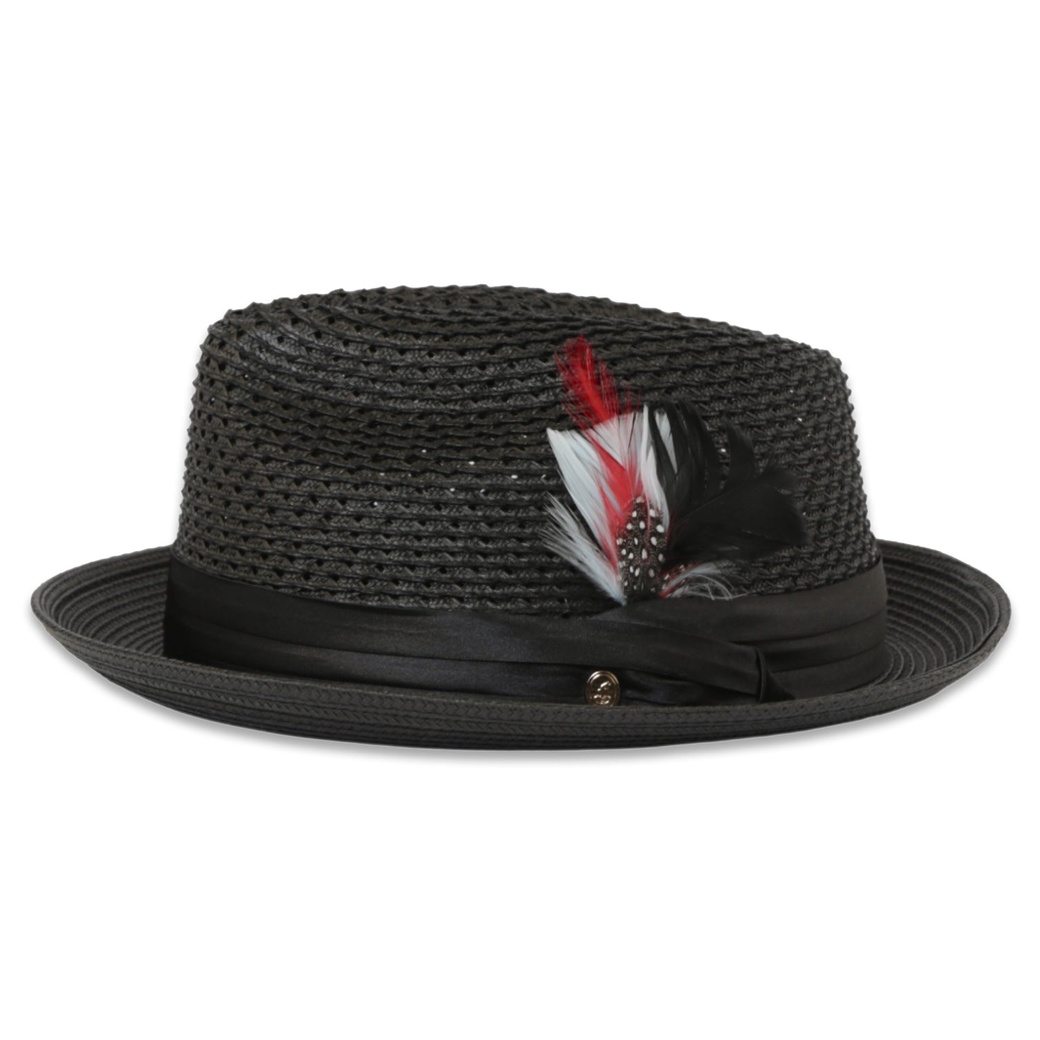 Castor Black Fedora – Men’s Crushable Straw Dress Hat