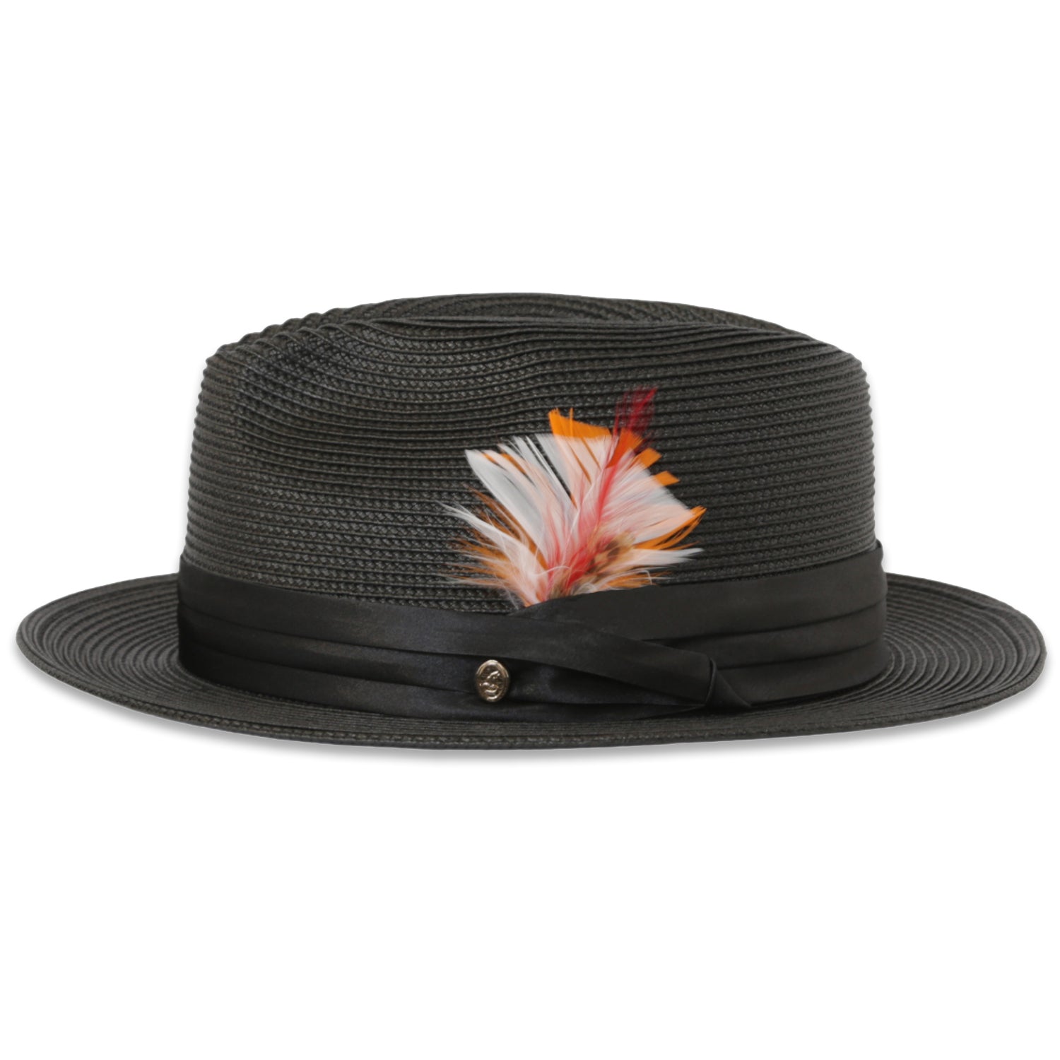 Tapa Crushable Black Straw Fedora Hat