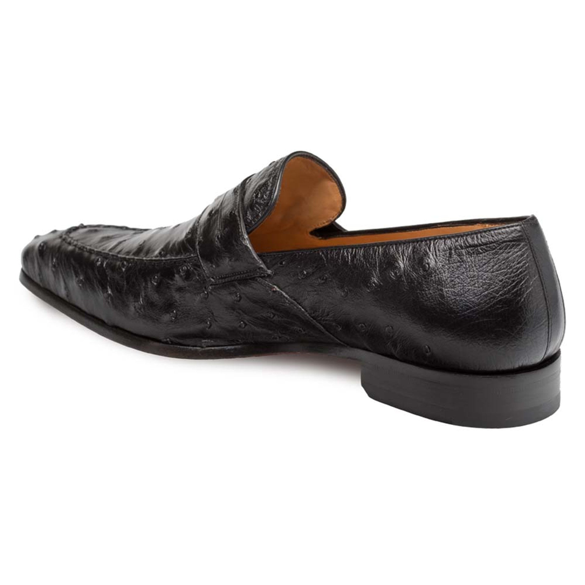 Mezlan Lisbon Black Genuine Ostrich Slip On