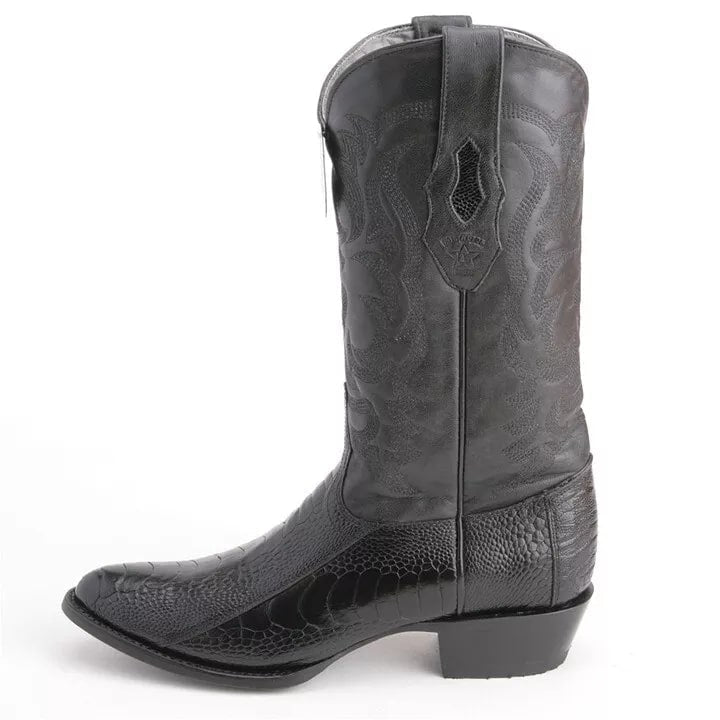 Los Altos Black Ostrich Western Boots