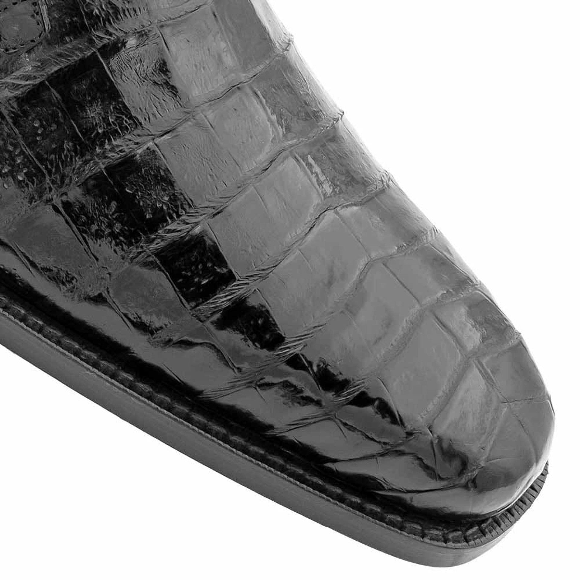 Mezlan Anderson Black Crocodile Lace-Up Shoes