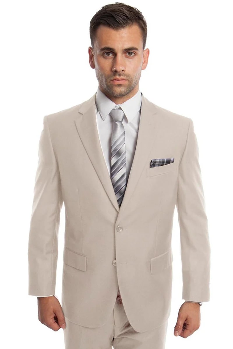 Modern Fit Two Button Tan Suit