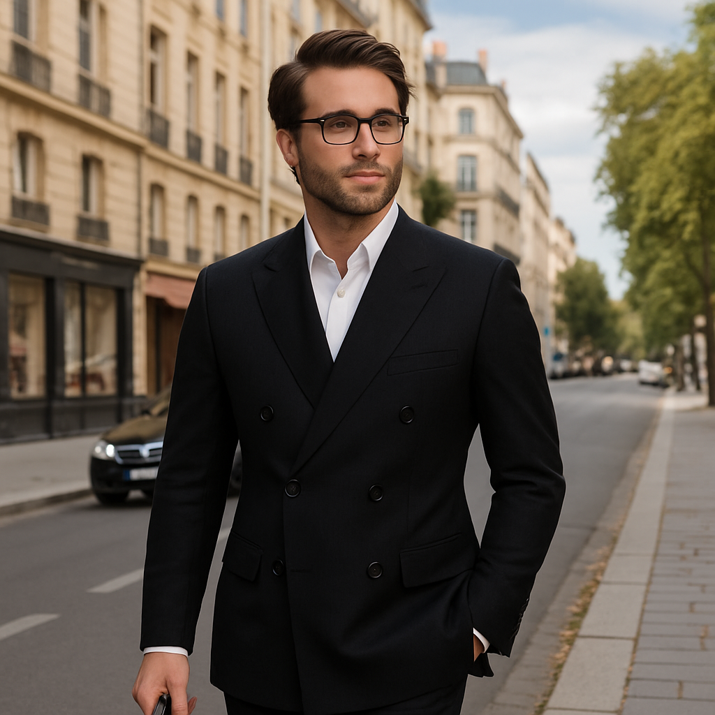 Italian Wool Double Breasted Business Suit