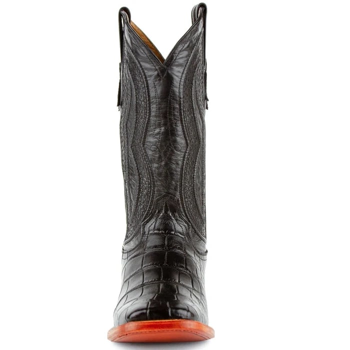 Ferrini Stallion Alligator Belly Boots Square Toe Black