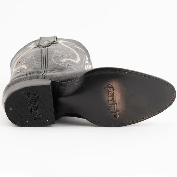 Ferinni Boot - Mens Dress Cowboy Boot - Ferrini Men's Taylor Lizard Round Toe Handcrafted - Black in Black